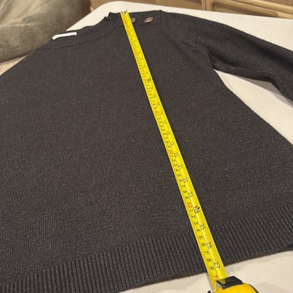 Pink Clover - Carson crew neck Button Detail Sweater. Dark Grey. XXL - Picture 13 of 14